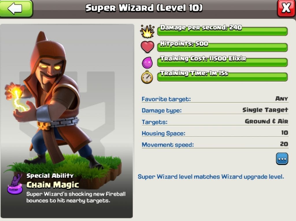 clash of clans wizard levels